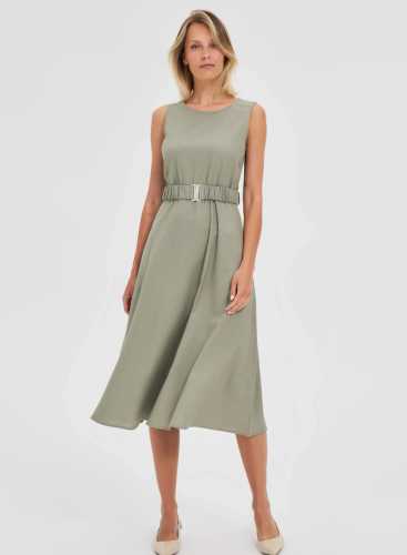 Сукня з додаванням льону L-SU-4665 OLIVE