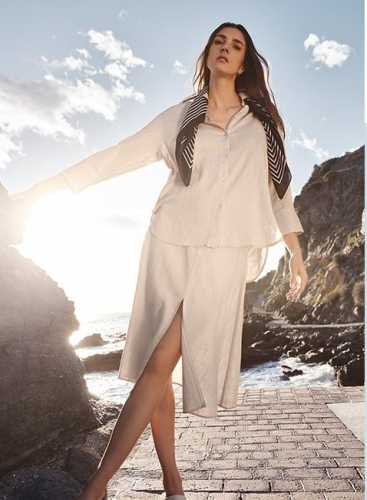 Спідниця L-SC-4023 D.BEIGE льон