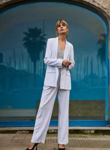 Жакет з додаванням льону L-MR-4616 WHITE