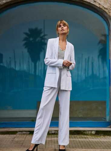 Жакет з додаванням льону L-MR-4616 WHITE