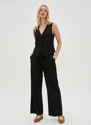 Штани з додаванням льону L-SP-4640 BLACK