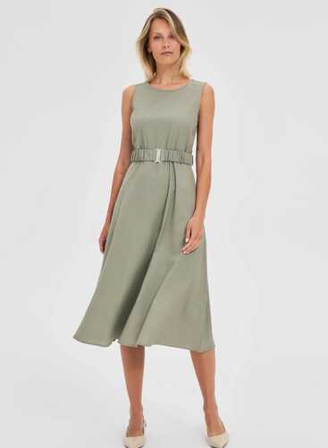 Сукня з додаванням льону L-SU-4665 OLIVE