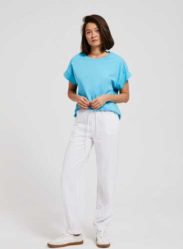 Штани з додаванням льону L-SP-4323 WHITE