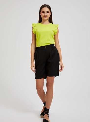 Шорти з додаванням льону L-SH-4316 BLACK