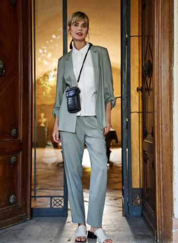 Жакет з додаванням льону L-MR-4617 OLIVE