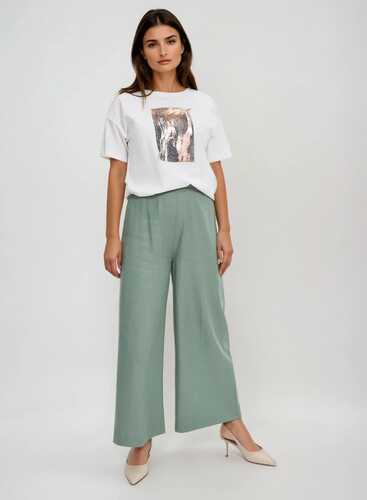 Штани з додаванням льону L-SP-4622 OLIVE