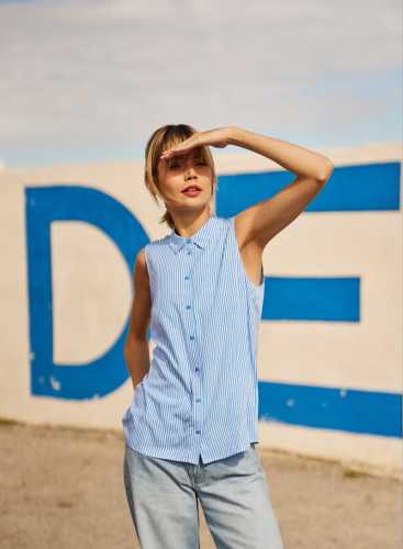 Блузка L-KO-4663 WHITE_BLUE